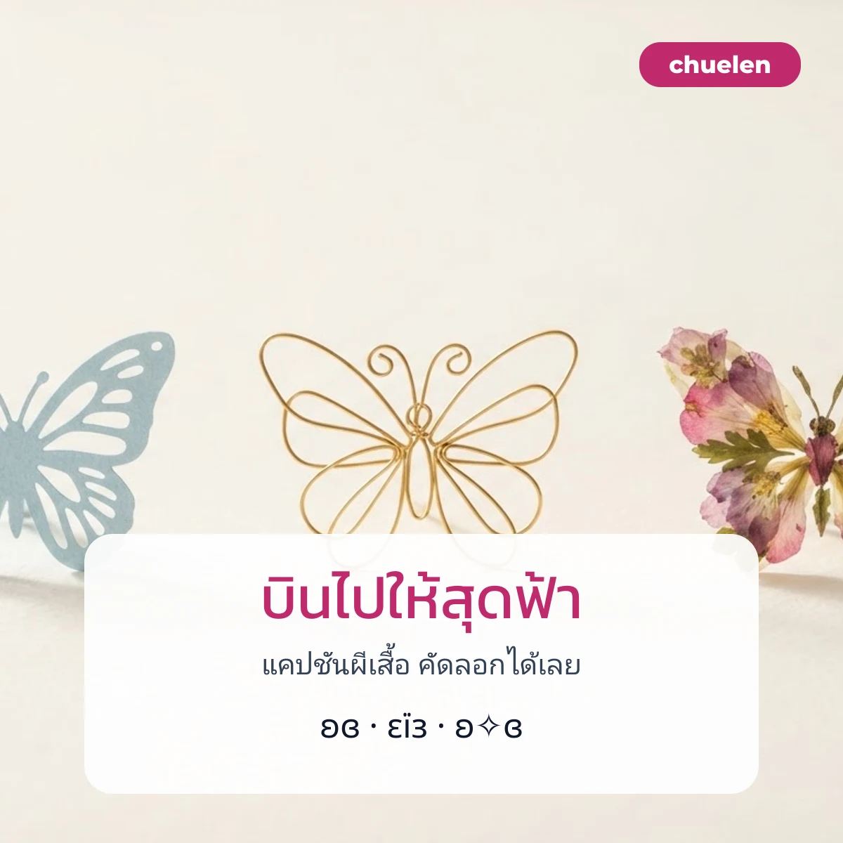 แคปชันผีเสื้อ บินไปให้สุดฟ้า