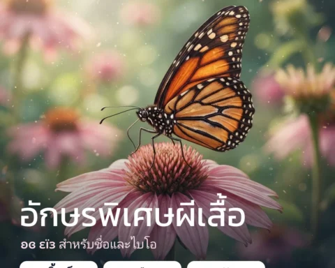 🦋 อักษรพิเศษผีเสื้อ